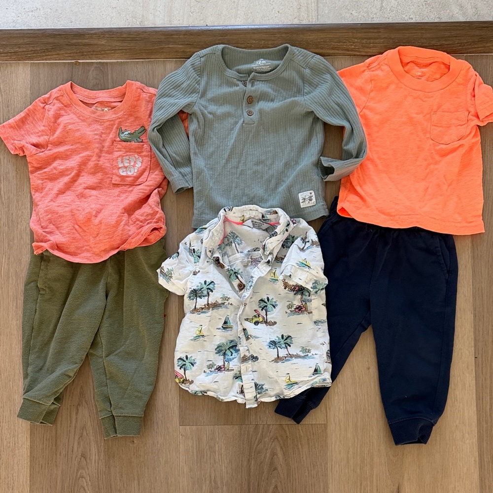 Kids Clothing Set with Tropical Shirt and Tees